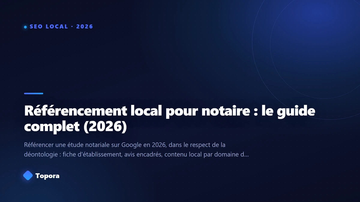 Référencement local pour notaire : le guide complet (2026)