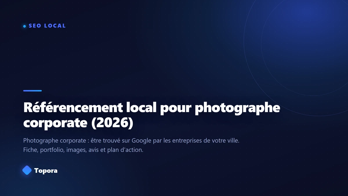 Référencement local pour photographe corporate (2026)